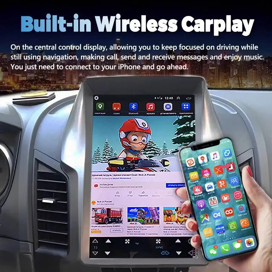 12.1" Android 15 Verical Screen For Ford Ranger F250 2012-2022 Car Radio Stereo Carplay GP | AUTOKITSHOP