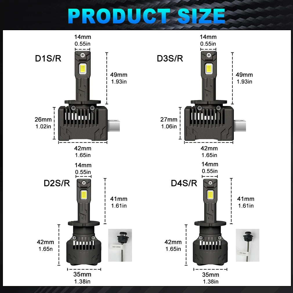XSTORM D1S D3S LED Headlight Canbus 300000LM 100W D1R D3R D2R D2S LED Light Xenon Bulb D4S