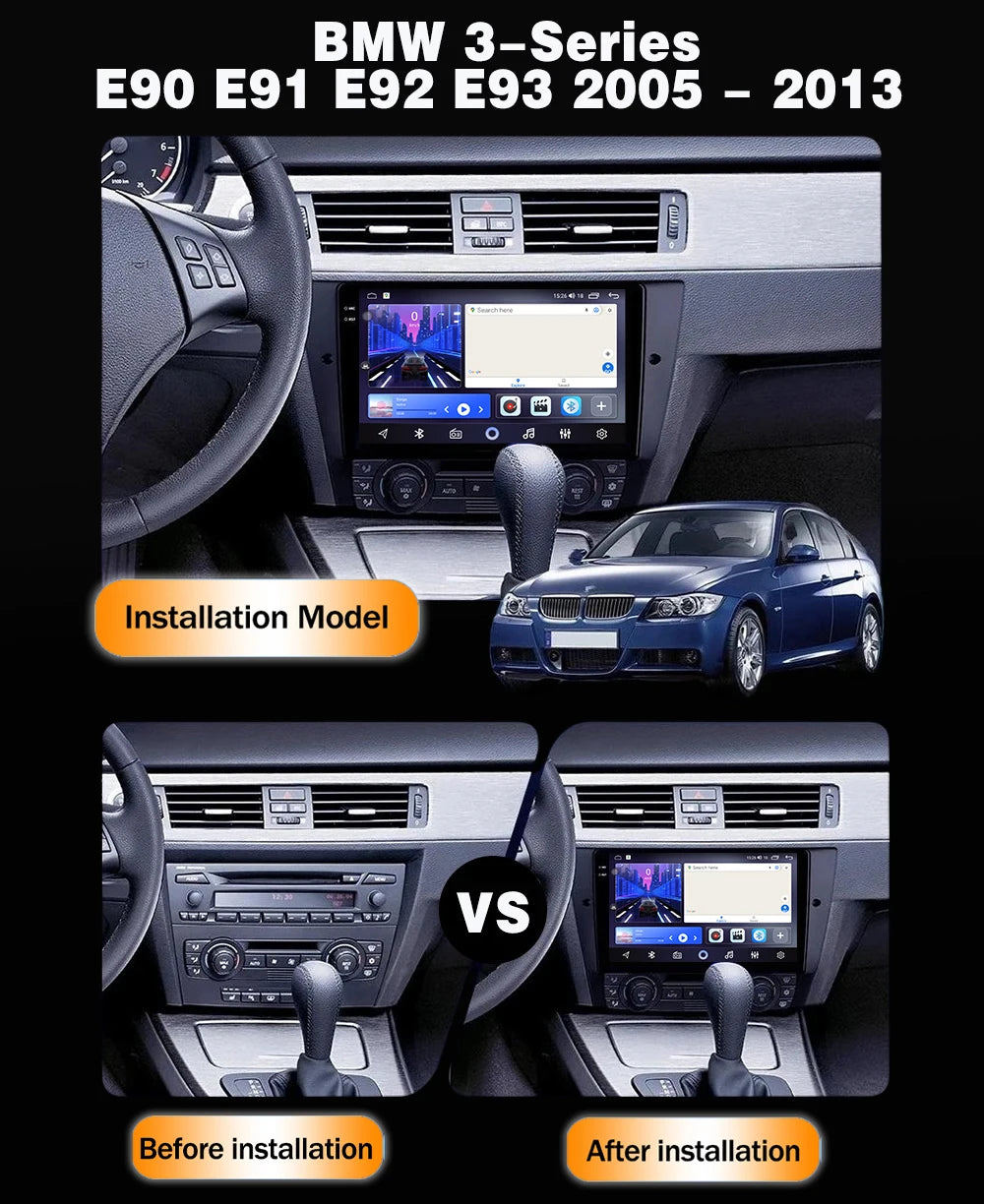 Android 16 For BMW 3 Series E90 E91 E92 E93 2005-2013 CarPlay Radio Multimedia Player Ster