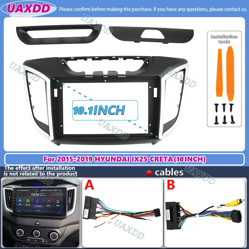 For 2014-2019 Hyundai IX25 CRETA 10.1inch 2 Din Car stereo radio Android frame panel fasci