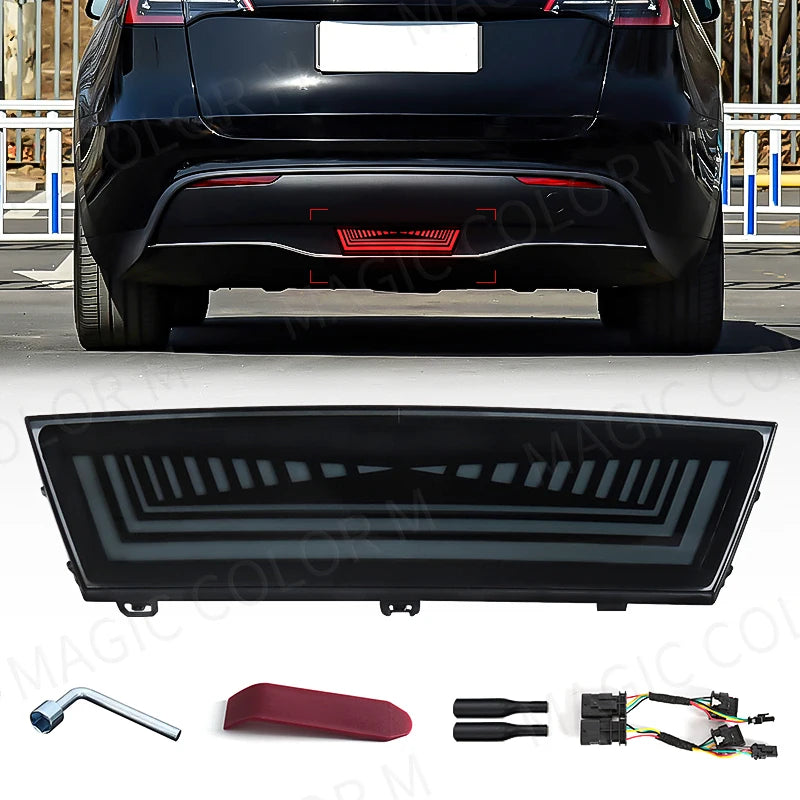 For Tesla Model Y 2019 2020 2021 2022 3-in-1 Functions Rear Running Light Brake Dynamic Ye | AUTOKITSHOP