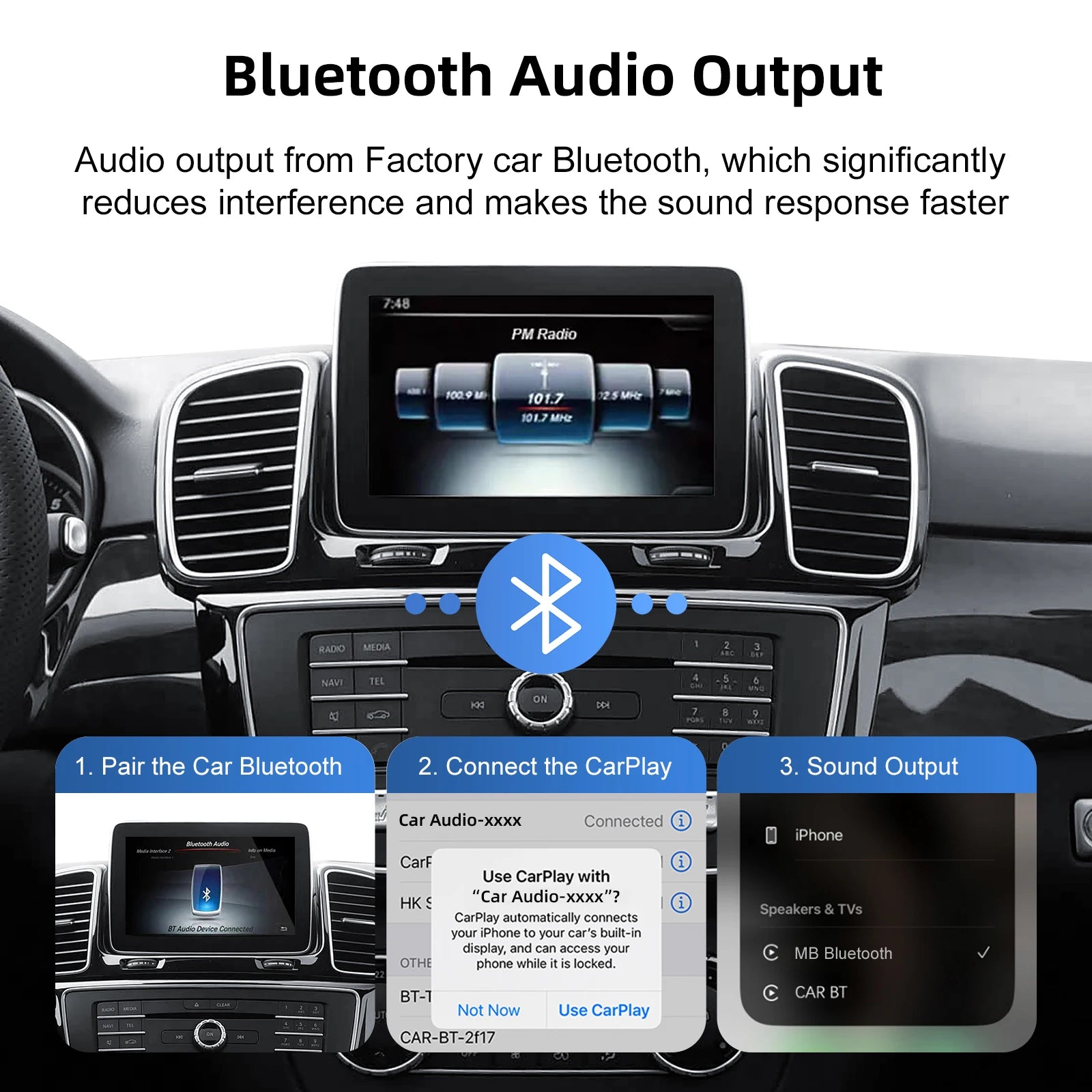 Wireless CarPlay Adapter Android Auto Module For Benz NTG 5.0 5.1 COMAND SystemC GLC W205