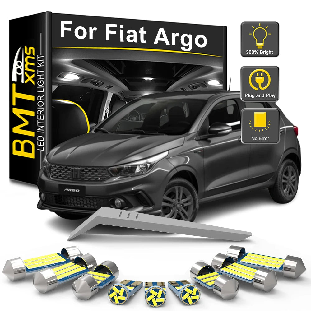 10-Piece LED Interior Light Kit for Fiat Argo - Canbus Error-Free Bulbs | AUTOKITSHOP