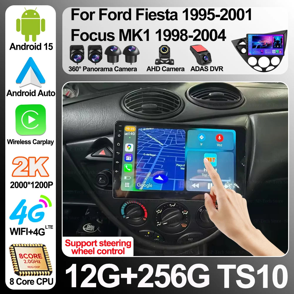 Android 16 For Ford Fiesta 1995-2001 Focus Mk1 1998-2004 Car Radio Stereo Head Unit Carpla | AUTOKITSHOP