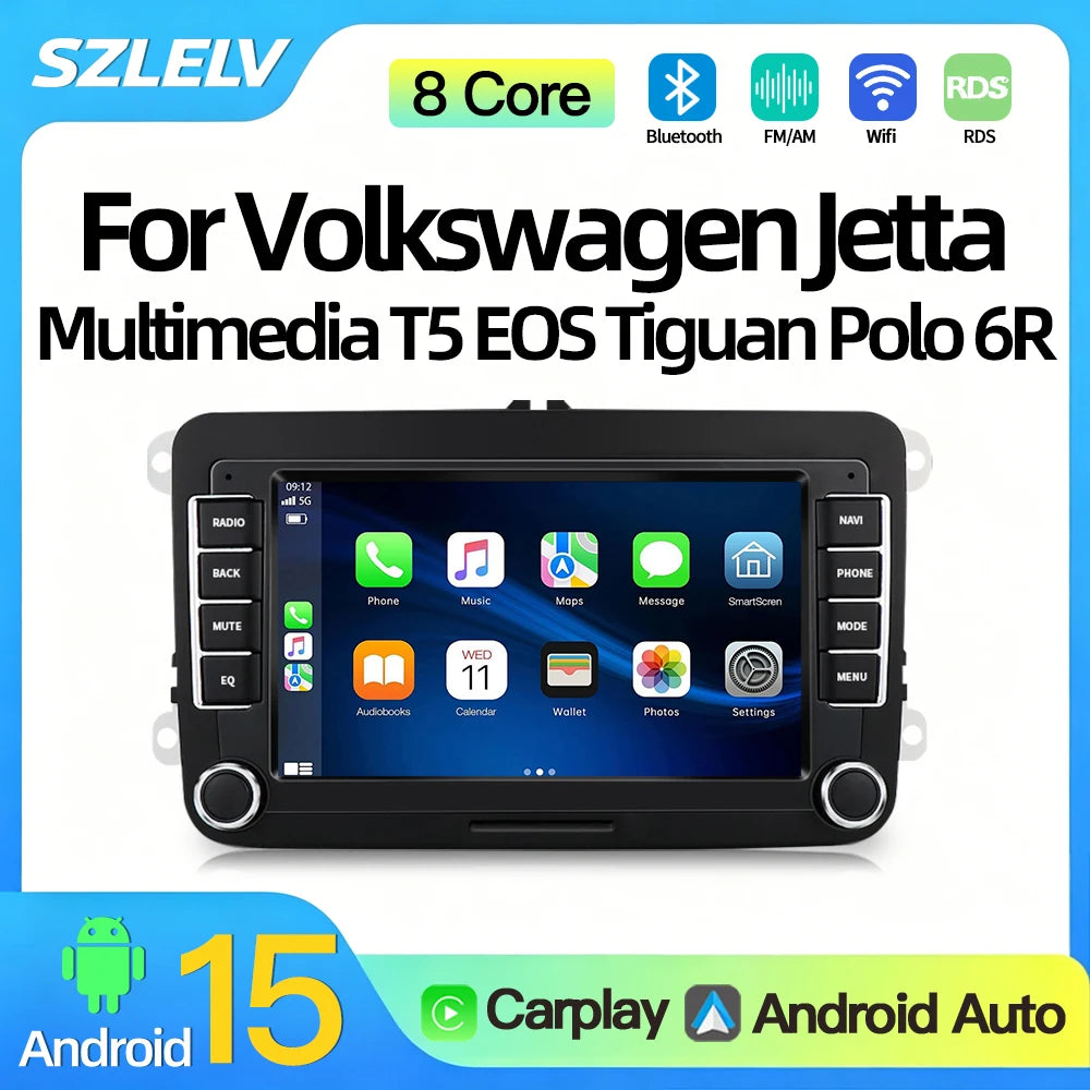 SZLELV Car Play Android Auto Radio Multimedia Player For VW Volkswagen Jetta Multimedia T5