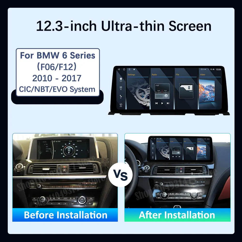 Car Radio Multimedia Player Android 14 CIC NBT EVO System for BMW 6 SERIES F06 F12 2010 20