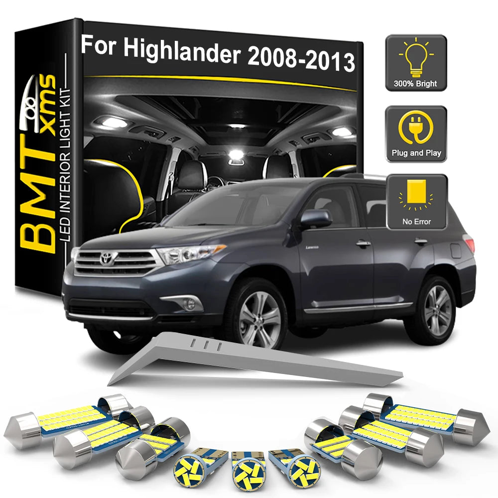 15-Piece LED Interior Light Kit for Toyota Highlander MK2 II - Canbus Error-Free Bulbs | AUTOKITSHOP