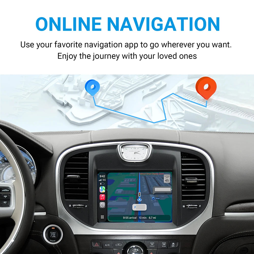 Wireless CarPlay Android Auto Interface Decoder Box For Chrysler 300 Series 2011-2016 Syst