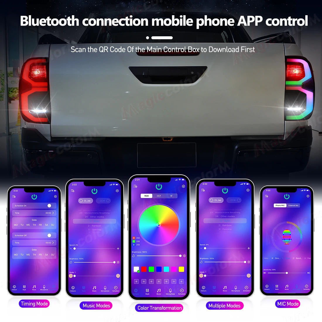 RGB APP Control Car Tail Lamps For Toyota Hilux Revo 2015 2016 2017 - 2022 2023 2024 Rear  | AUTOKITSHOP