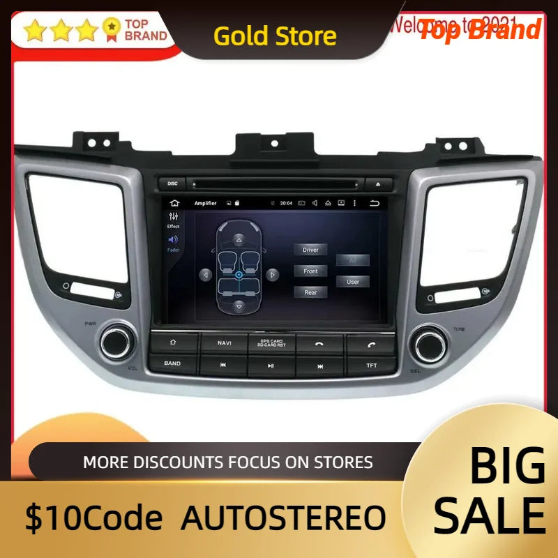For Hyundai Tucson/IX35 2014-2017 2018 2019 Carplay Android 13 Car GPS Navigation Head Uni