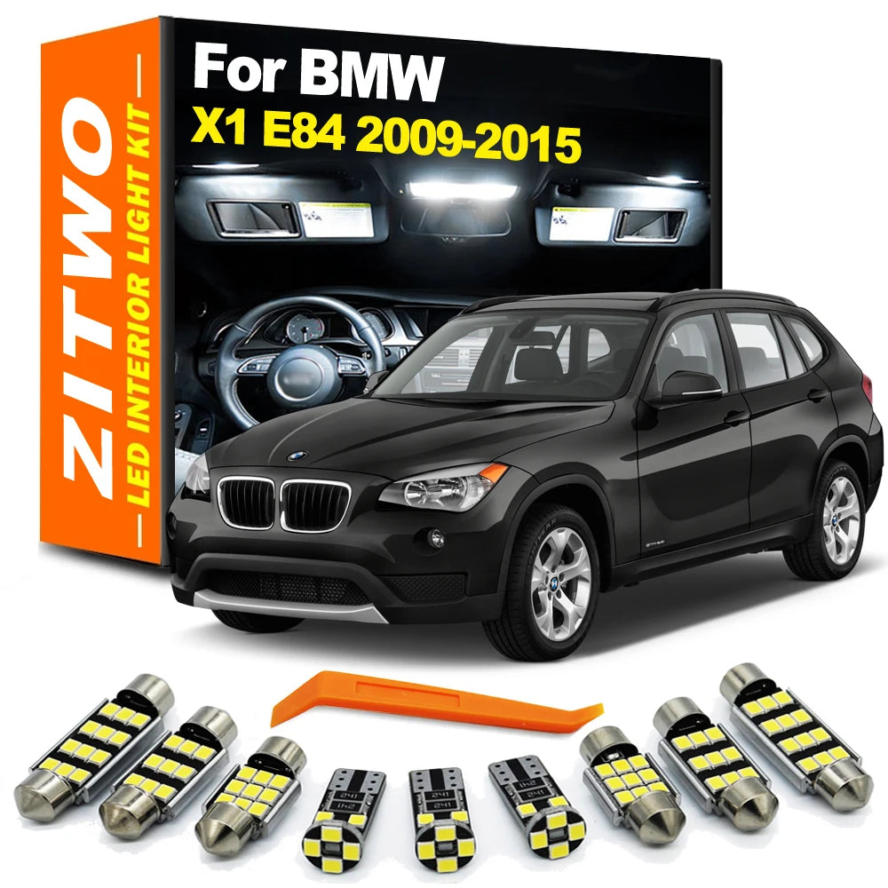 ZITWO 16Pcs LED Interior Light Sun Visor Bulb Plate Trunk Lamp Kit For BMW X1 E84 2009 2010 2011 2012 2013 2014 2015 Accessories