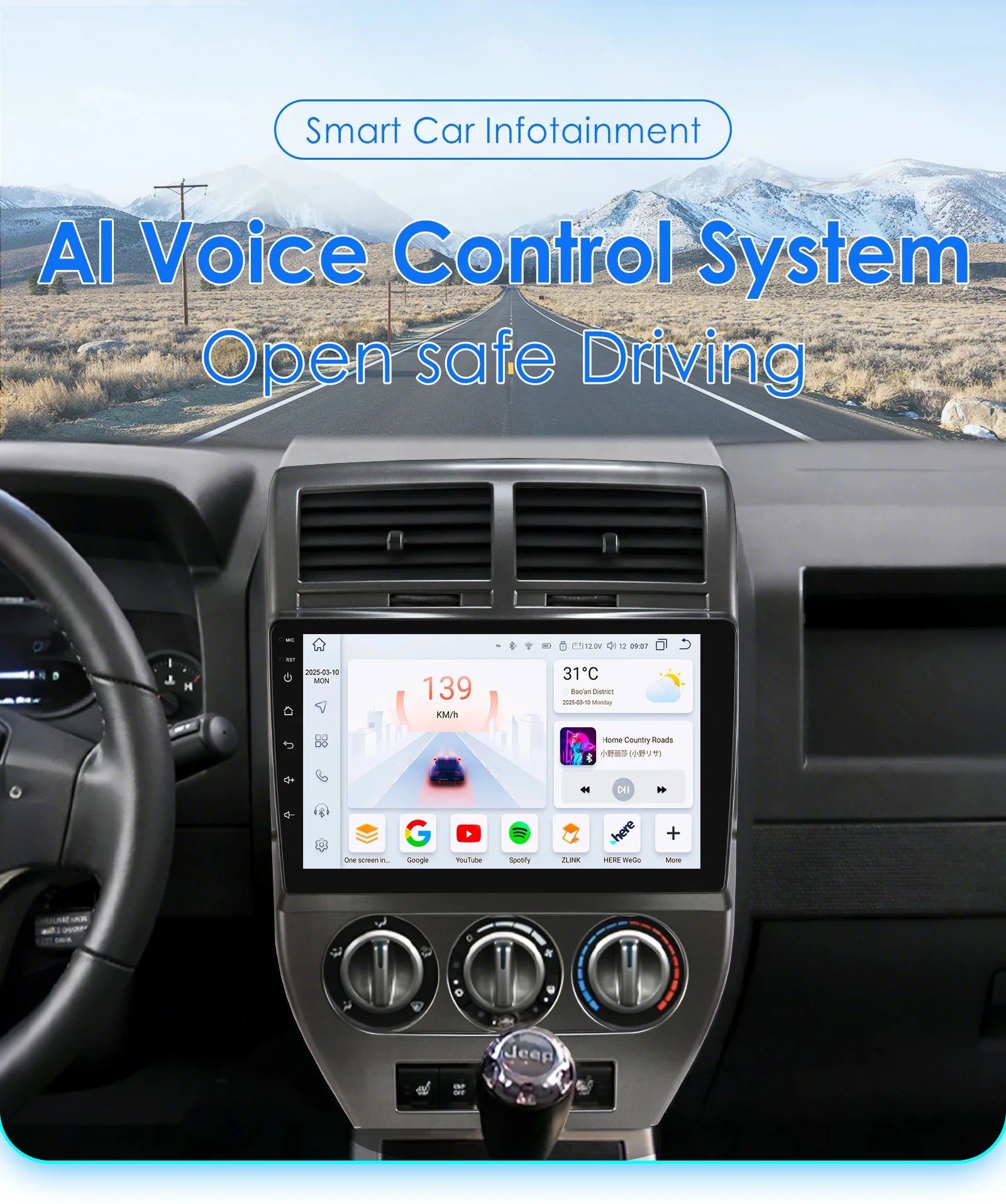 Android 14 car intelligent Screen for Jeep Compass Patriot 2007 - 2009 Carplay Android Aut