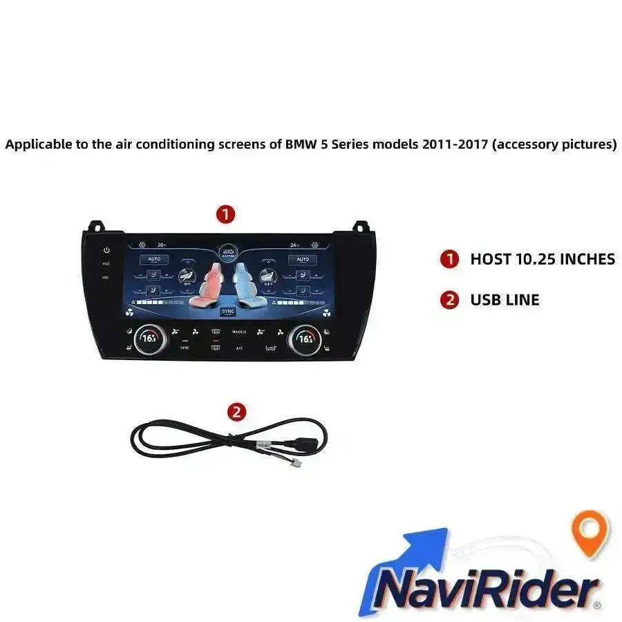 10.25" Car Accessories For BMW 5 Series F10 F11 F18 2010-2017 Digital Air Climate Board AC