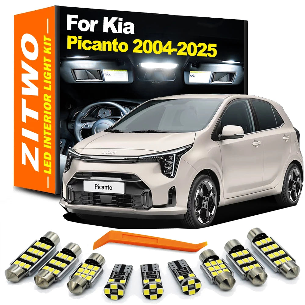 Accessories Car LED Interior Light License Plate Bulb Kit For Kia Picanto Morning 2004- 2018 2019 2020 2021 2022 2023 2024 2025