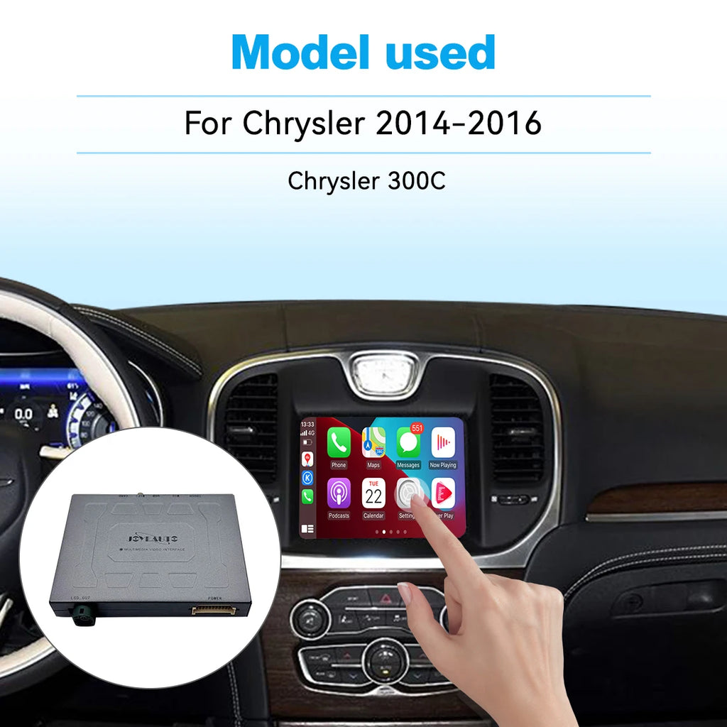 Wireless CarPlay Android Auto Interface for 2014-2016 Chrysler 300c - Mirroring AirPlay USB Flash OEM Screen Upgrade Box