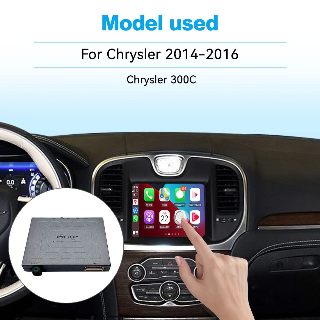 Wireless CarPlay Android Auto Interface for 2014-2016 Chrysler 300c - Mirroring AirPlay USB Flash OEM Screen Upgrade Box
