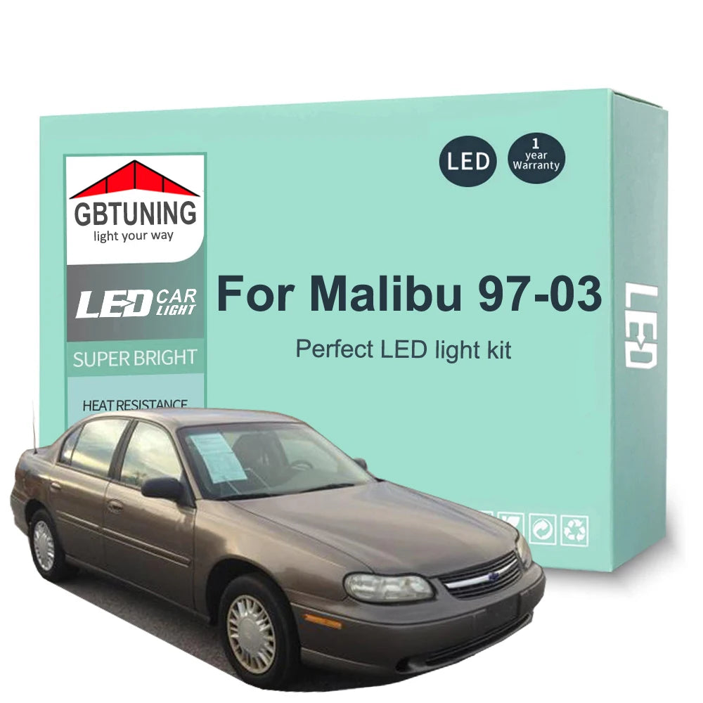 13-Piece LED Interior Light Kit for Chevrolet Chevy Malibu - Canbus Error-Free Bulbs | AUTOKITSHOP
