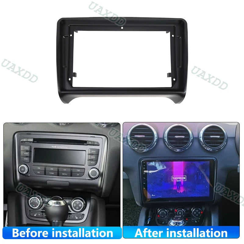 For 2002-2014 AUDI TT A3 A4 9INCH 2 Din Car stereo radio Android frame panel fascia cable