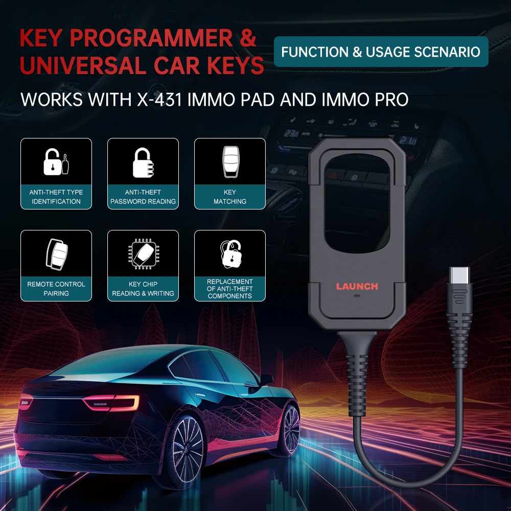 LAUNCH X431 Key Programmer Read Write IMMO Chip Programming Smart Key Anti theft work with