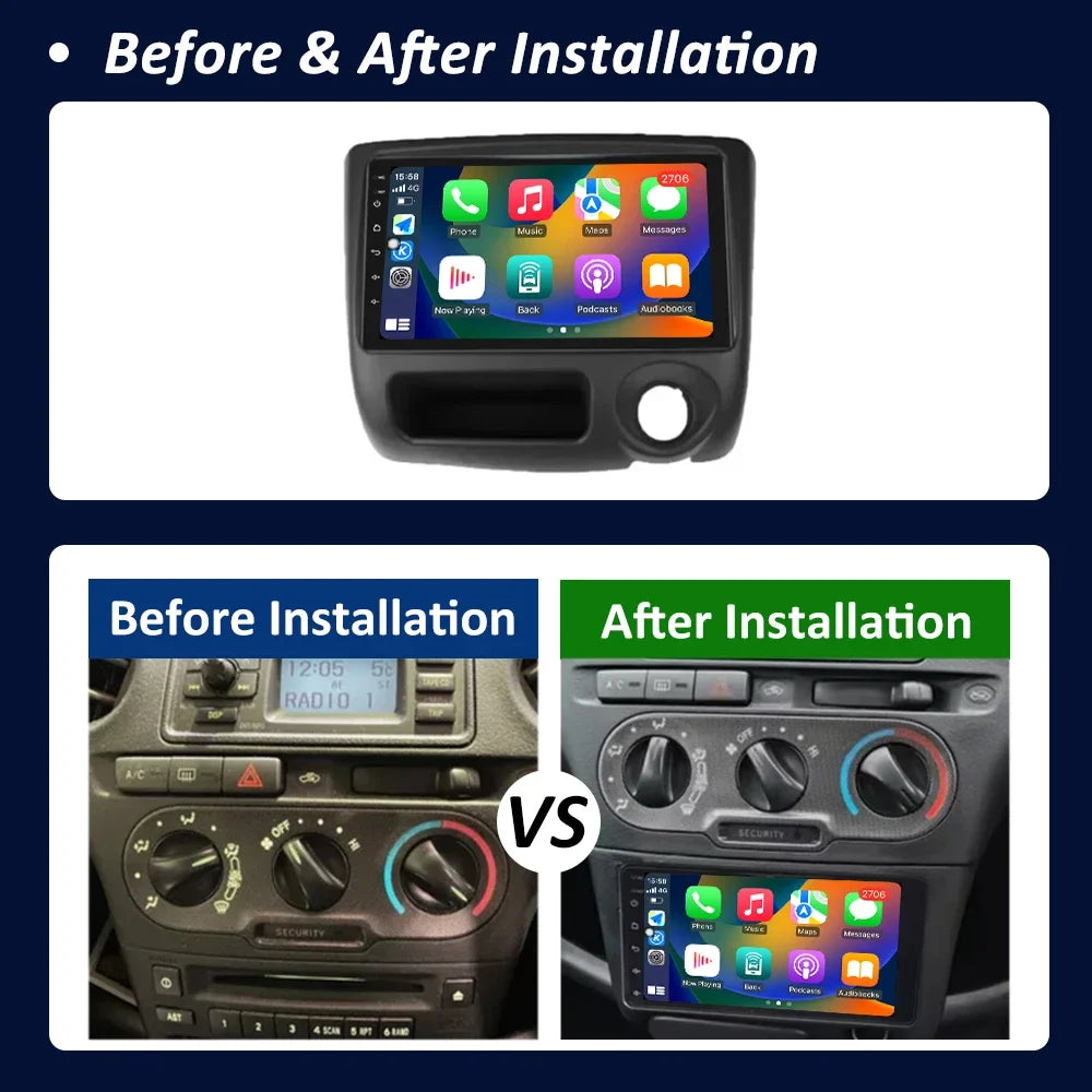 For Toyota Vitz XP10 Yaris Platz Echo 1999 - 2005 Android 16 Car Radio Automotive Multimed