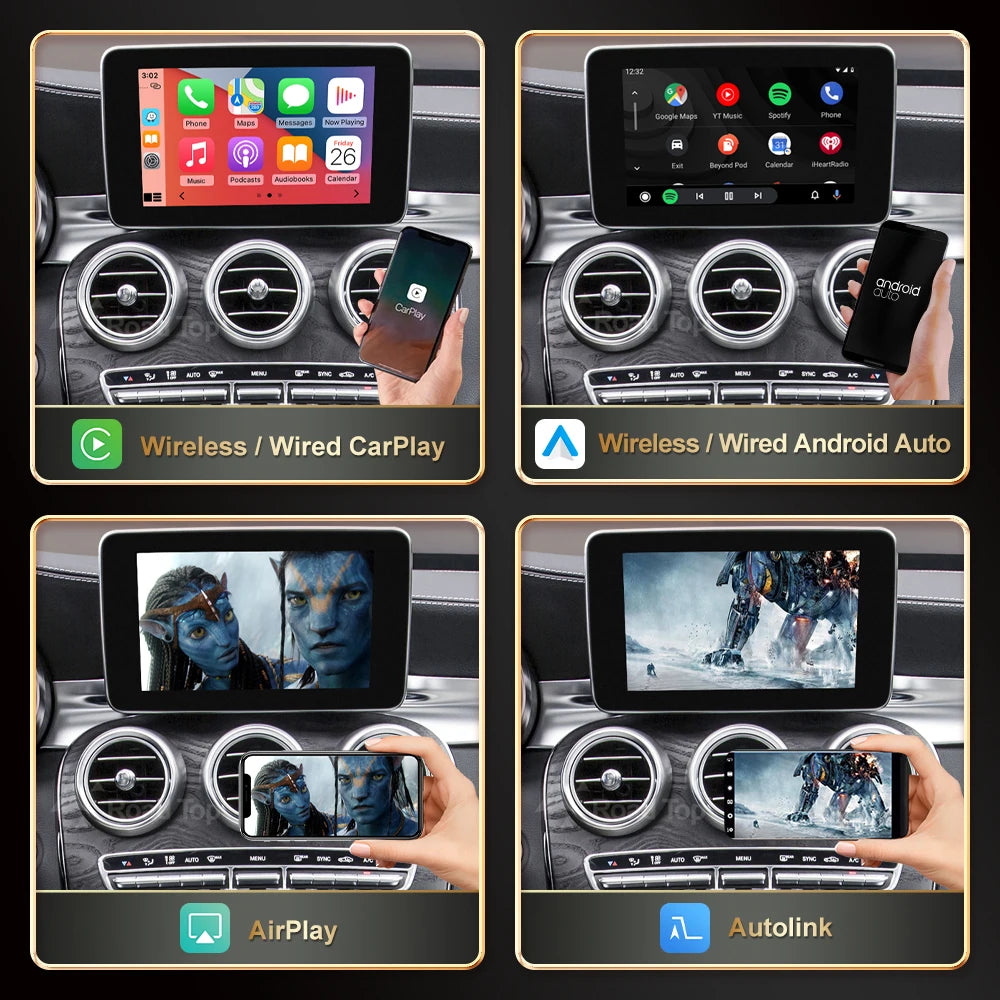 Wireless CarPlay for Mercedes Benz GLC W205 2015-2018 with Android Auto Mirror Link AirPla