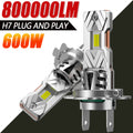 H7 Canbus Turbo Led Lights With Fan 1:1 Mini Size Plug And Play Car Headlamp 6000K White W