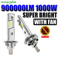 H1 LED CANBUS Headlight Bulb 900000LM 1000W Super Bright With Fan Turbo Led Auto Lights Wi