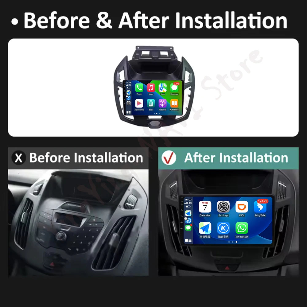 Android 16 For Ford Transit Connect Tourneo Connect 2014-2019 7 inch Touch Screen Car Mult