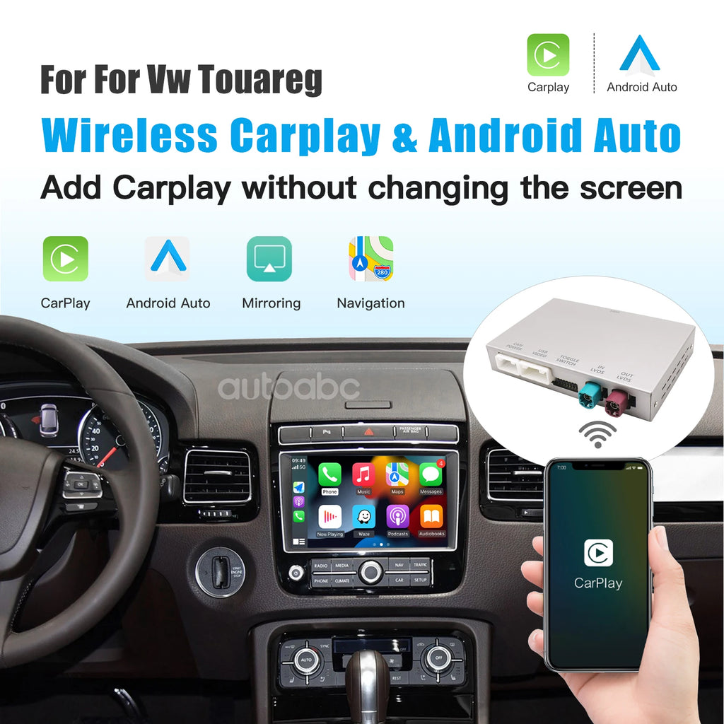 Wireless Carplay Android Auto for Volkswagen Touareg With 8-inch Screen RNS850 2010-2018 M