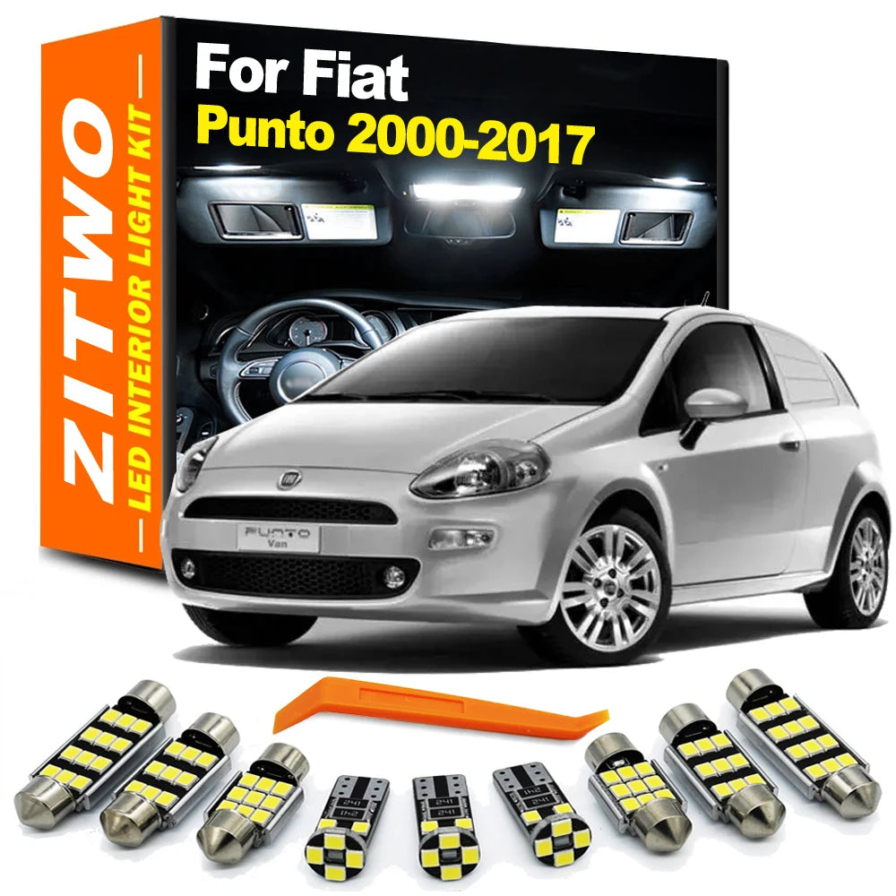 ZITWO 11Pcs Canbus LED Interior Light Bulb Kit For Fiat Punto For Grande Punto EVO 2 3 188 199 2000- 2013 2014 2015 2016 2017