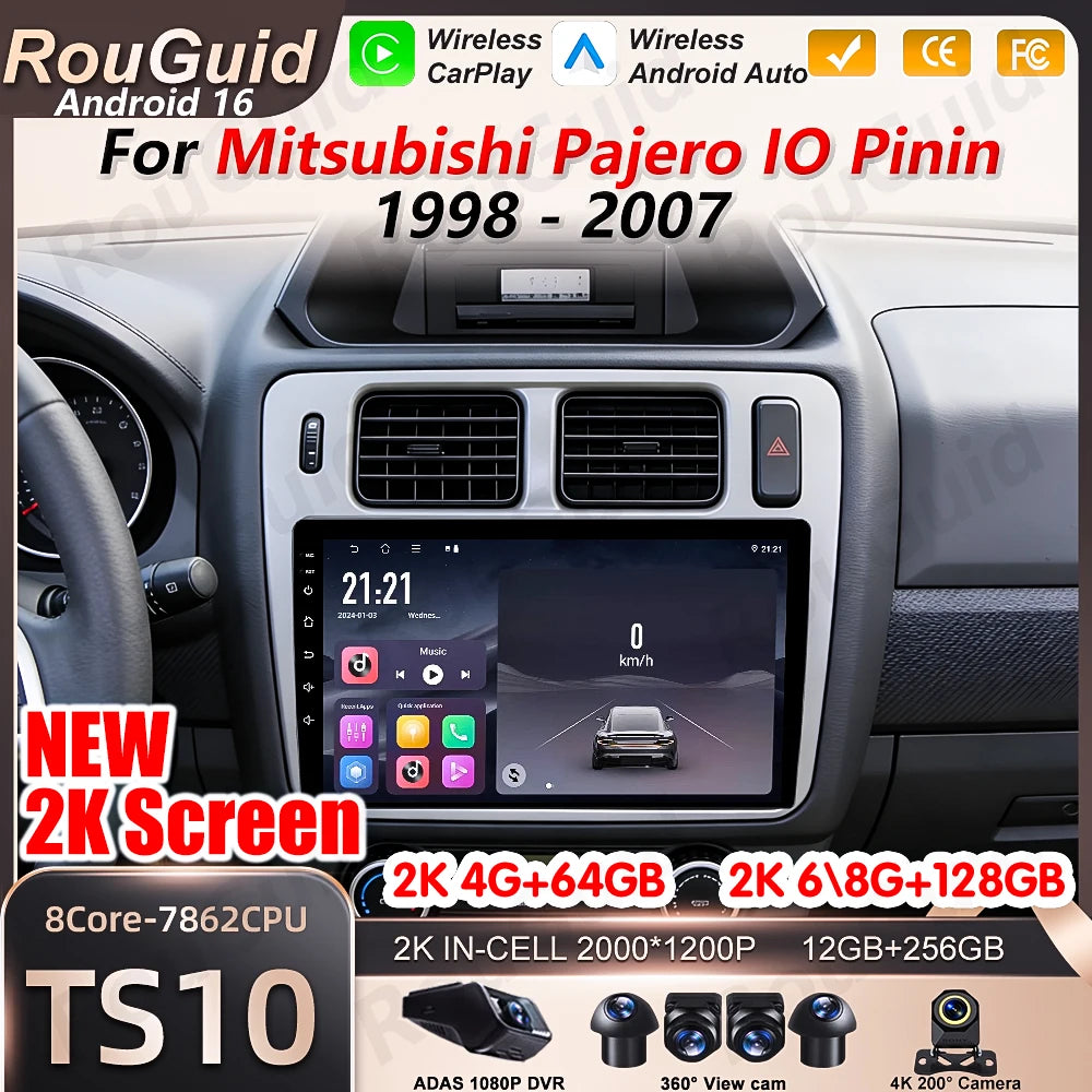 Android 16 Carplay For Mitsubishi Pajero IO Pinin 19981999 2000 2001 2002 - 2007 Car Radio | AUTOKITSHOP