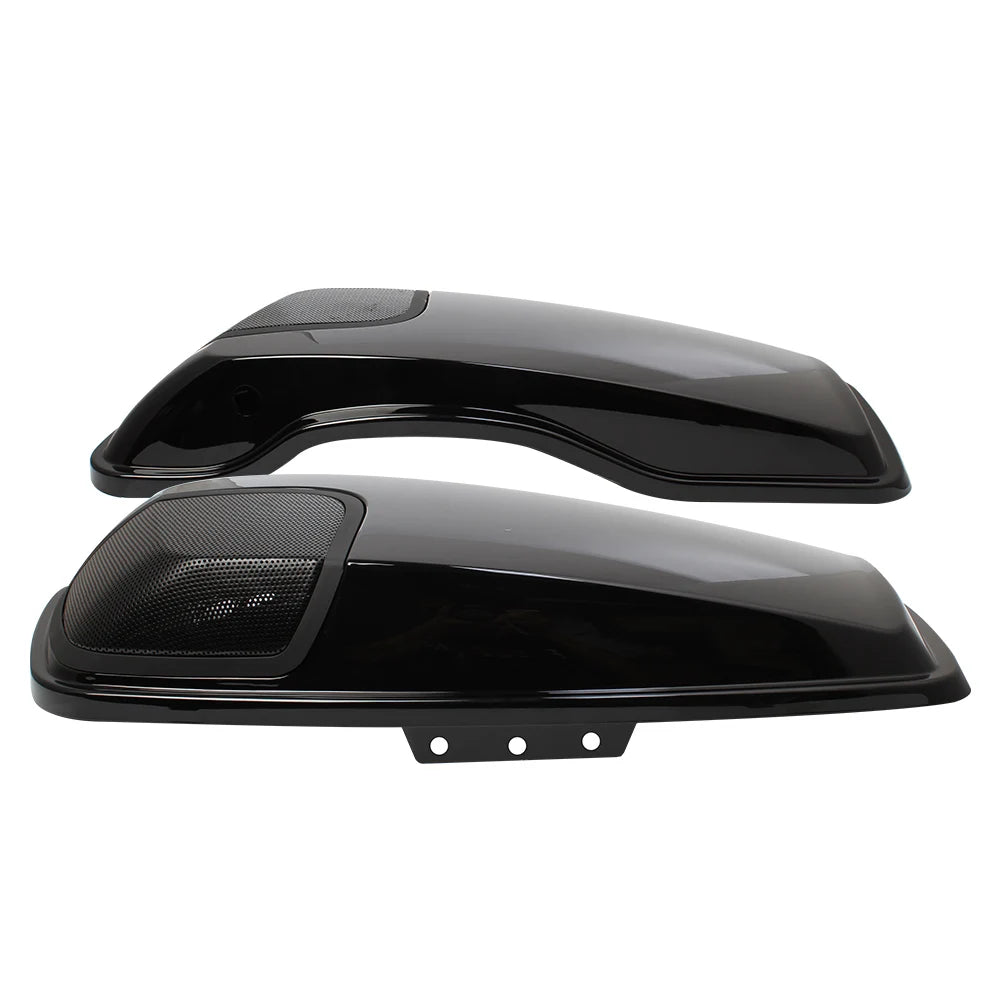 Gloss Black Motorcycle Saddlebag Speaker Lid Cover For Harley Touring Road King Electra Street G - Automotive LED Light
