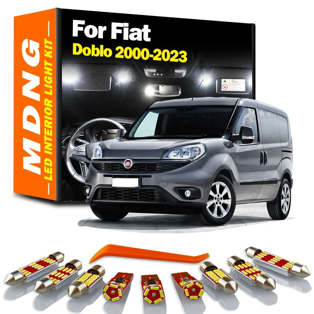 LED Interior Light Kit for Fiat Doblo 2000- 2015 - Canbus Dome Map Door Trunk Bulbs | AUTOKITSHOP