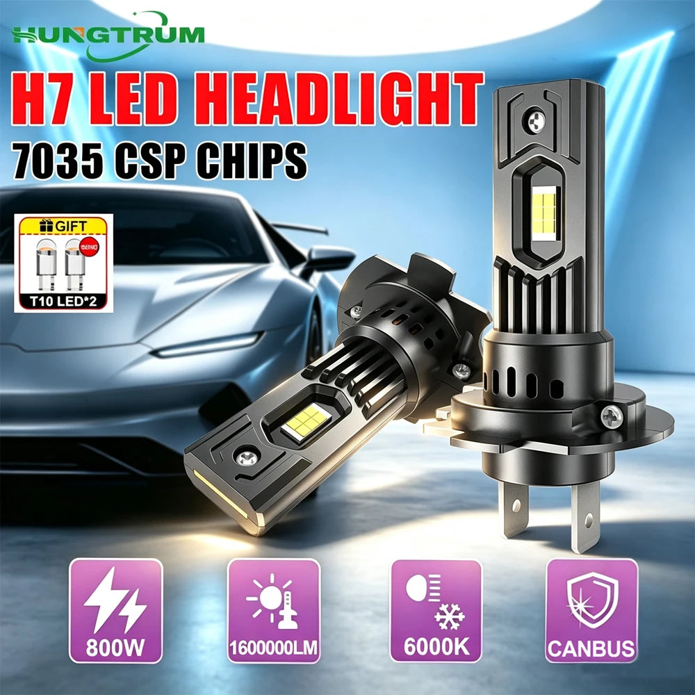 H7 LED Upgraded Headlight CANBUS Car Lights Plug And Play Wireless Spotlight Auto Lamps 1: