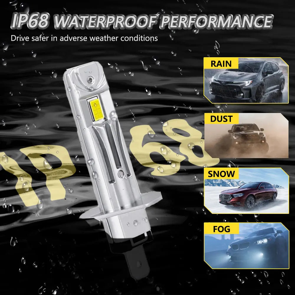 H1 LED Headlight Bulb Mini 8054 CSP for Car Headlamp H1 Fanless Light Auto Diode Fog Lamps