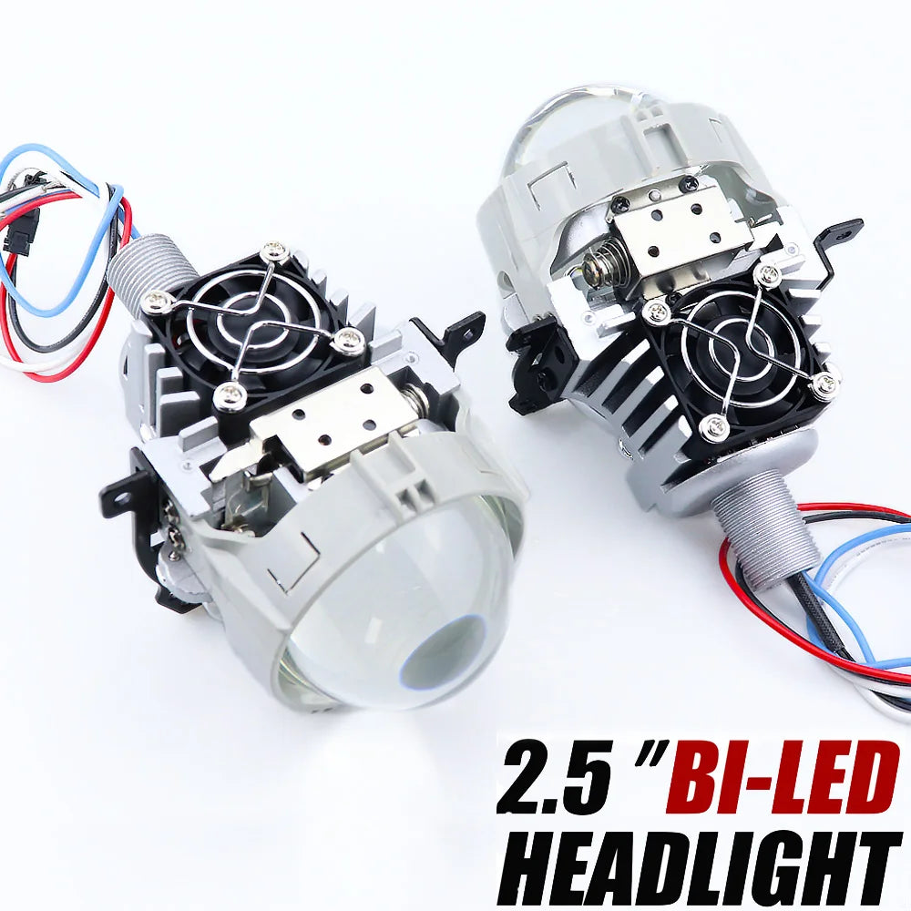 90W 2.5'' Bi-Led Lens for H1 H4 H7 9005/9006 Socket Car Headlight Retrofit Upgrade Full Ki