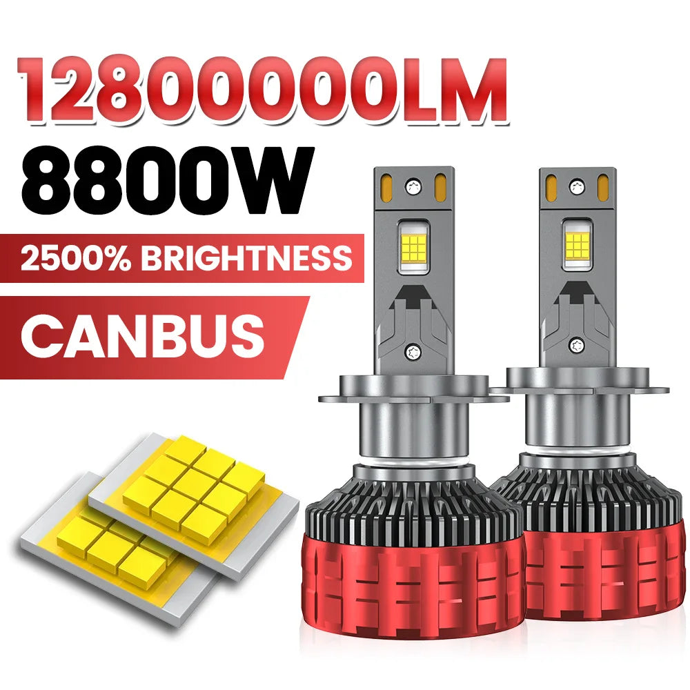 8800W H7 H4 H11 LED Headlight High Power Canbus H1 9005 HB3 9006 HB4 9012 HIR2 9007 HB5 90