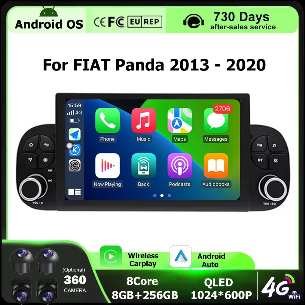 7'' For FIAT Panda 2013 2014 - 2020 Car Radio Multimedia Player GPS Navigation Stereo Andr