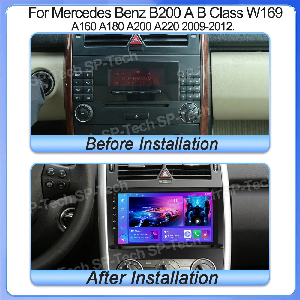 For Mercedes Benz B200 A B Class W169 A160 A180 A200 A220 2009-2012 Android 16 Gps Car Rad | AUTOKITSHOP