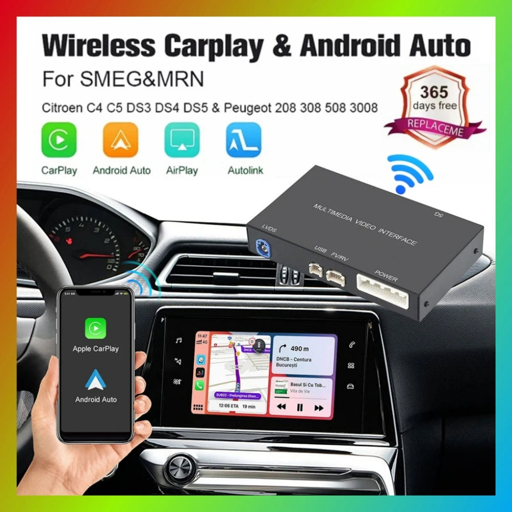 ANYFAR Wireless Carplay Android Auto Module For Peugeot 208 308 508 3008 Citroen C4 DS3 DS | AUTOKITSHOP