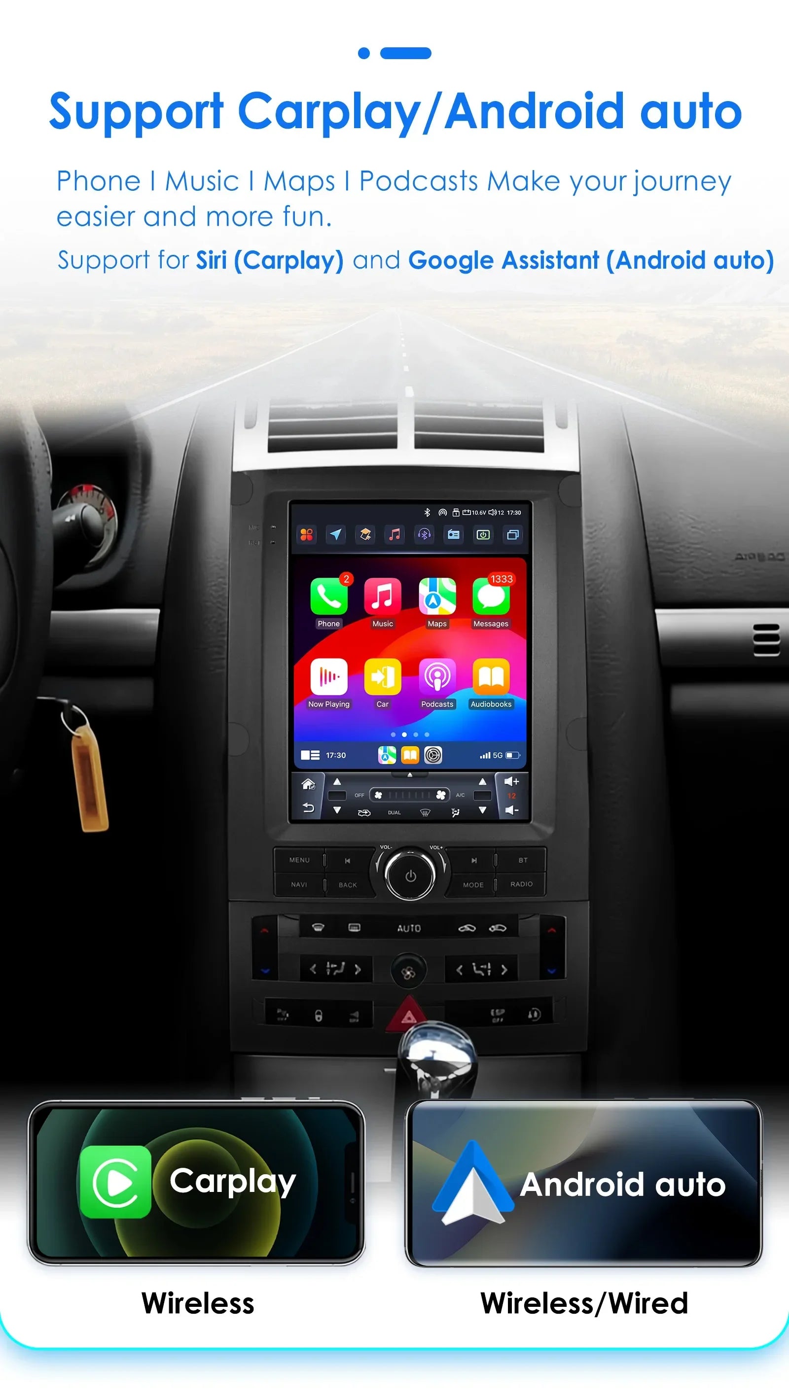 9.7"Carplay Android 14 Auto Car radio for Peugeot 407 cc SW 407CC 2004-2011 Multimedia Vid