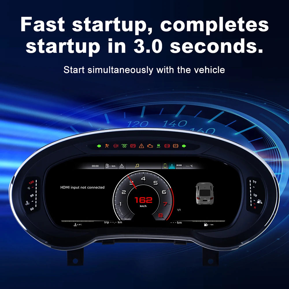 12.3" Car Digital Instrument Panel Odometer Speedometer Virtual Cluster for 2014-2022 Audi A3 - CarPlay Android Auto Hic