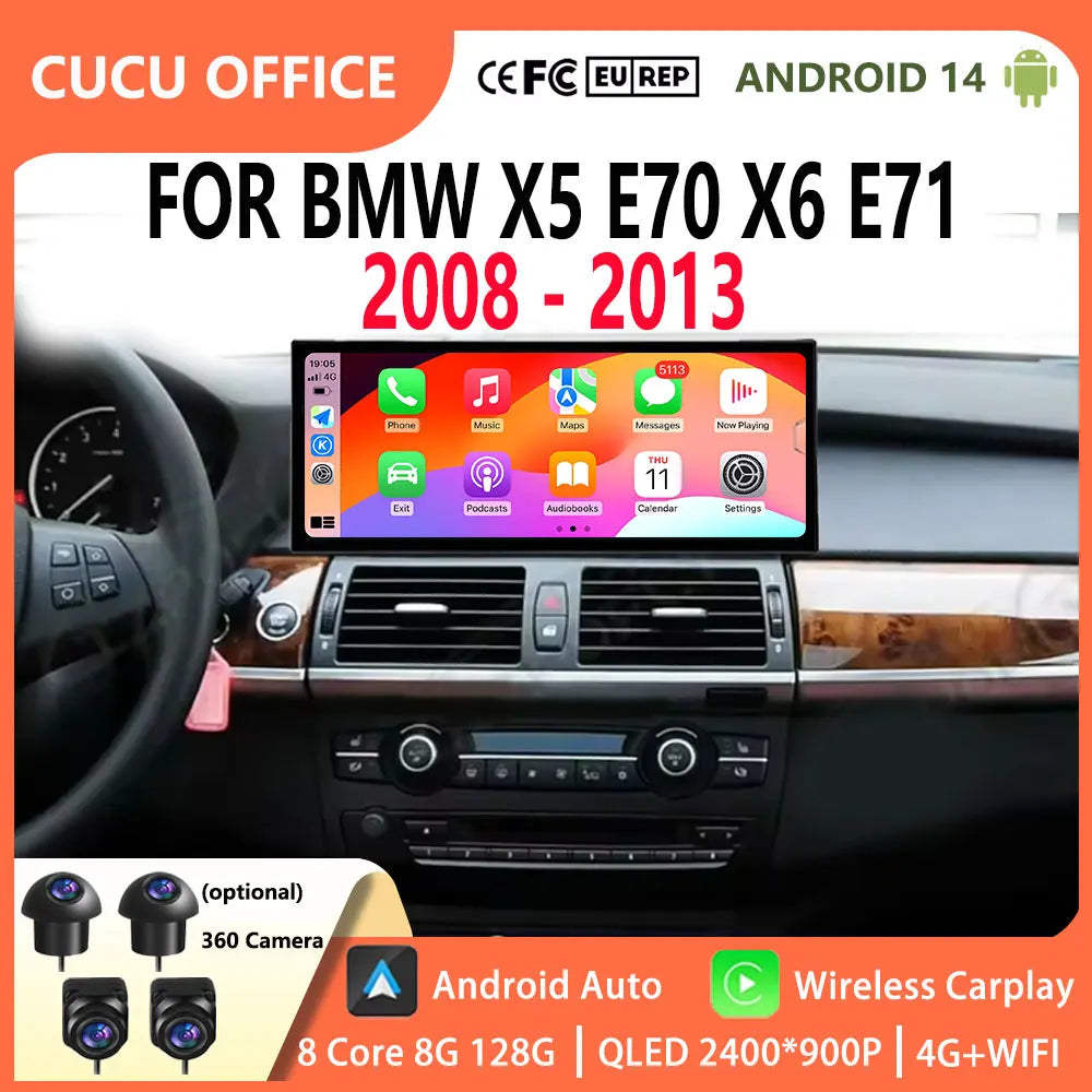 for BMW X5 E70 X6 E71 2008 - 2013 CCC CIC System Carplay Android Intelligent System Car Ra | AUTOKITSHOP
