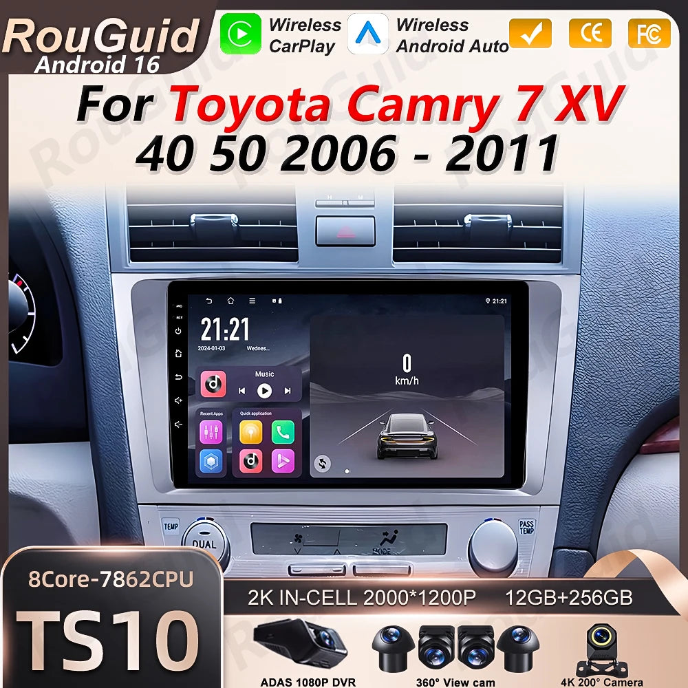 Android 16 Car Radio Auto For Toyota Camry 7 XV 40 50 2006 2007 2008 2009 2010 2011 Video  | AUTOKITSHOP
