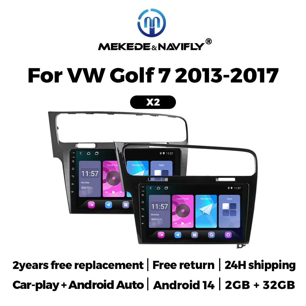 10 inch Android 14 IPS Car Radio For Volkswagen VW Golf 7 MK7 GTI 2013 - 2017 Stereo Car p