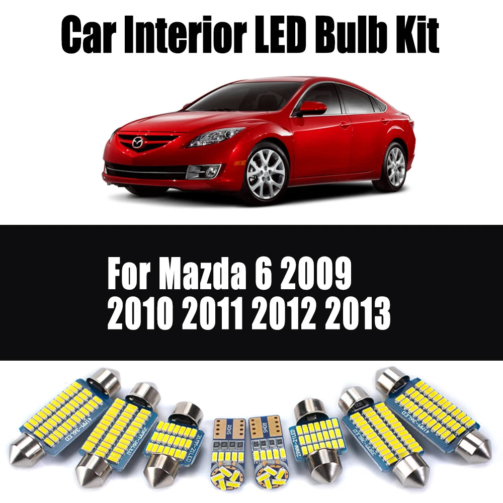 13-Piece LED Interior Light Kit for Mazda 6 - Canbus Error-Free Bulbs | AUTOKITSHOP