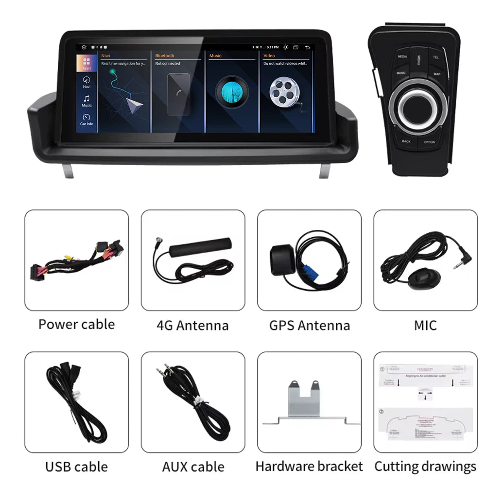 10.25'' Android 14 For BMW 3 Series E90 E91 E92 E93 2005 -2012 Left Hand Drive Car Radio P