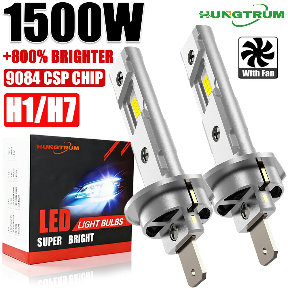 H1 H7 Led Headlight Bulbs Canbus Powerful Turbo LED Lights for Car Auto High Power Fog Lam