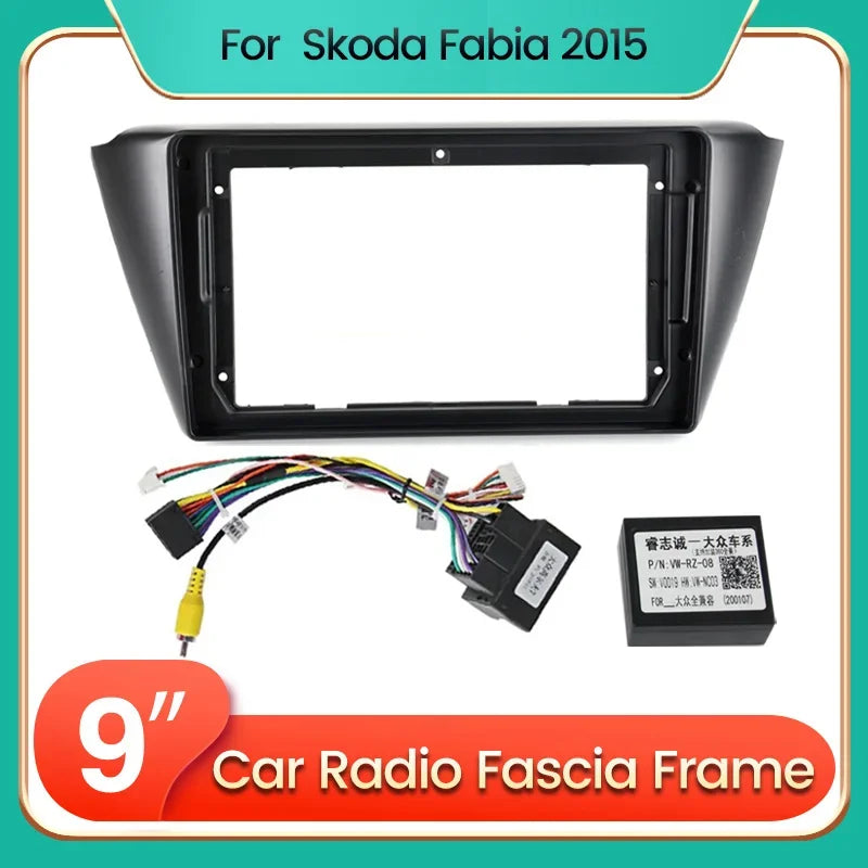 9'' Car Radio Frame Cable for Skoda Fabia 2015 Audio Face Plate Dask Kit Fascia Frame Line | AUTOKITSHOP