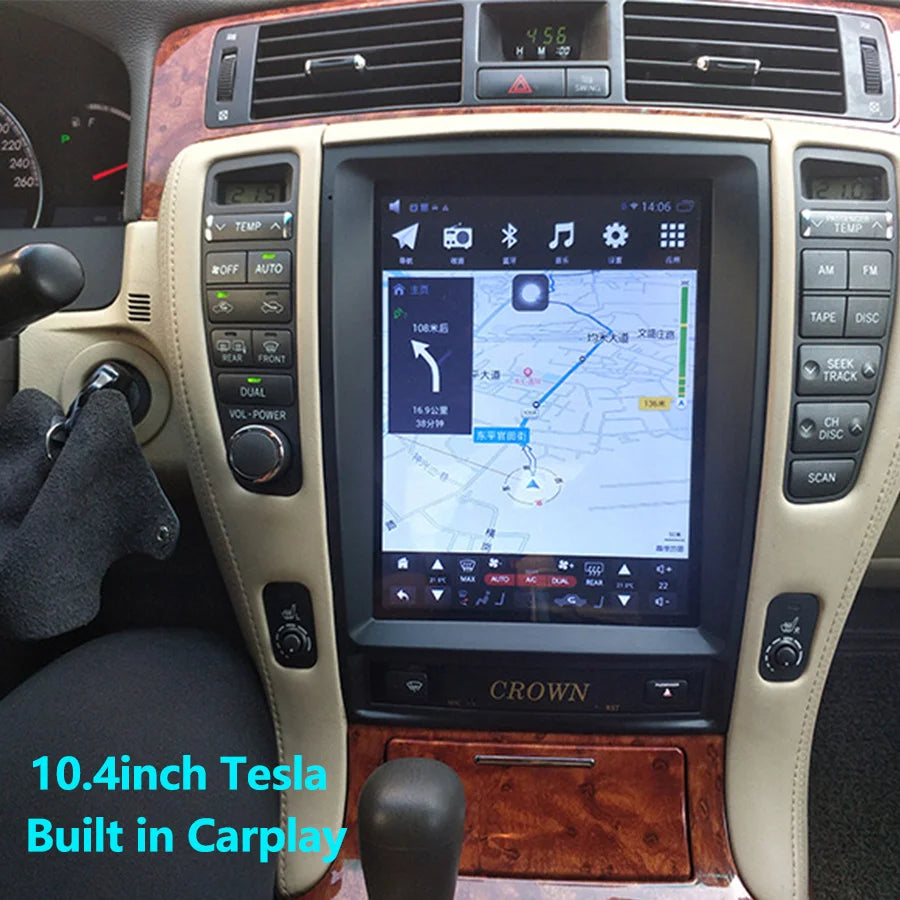 For Toyota Crown Majesta S180 2003-2009 Android 14 Car Radio GPS Multimedia Player Autoste